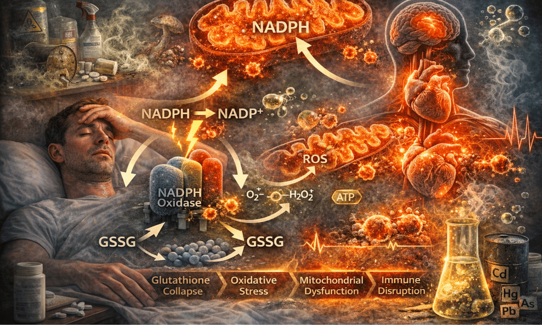Toxins That Cause NADPH Coupling Failure: A Biochemical Pathway to Inflammation and Chronic Fatigue